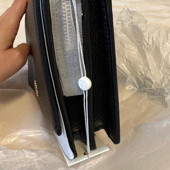 Tory Burch Georgia Pebbled Leather Crossbody in Black - Picture 2 of 7